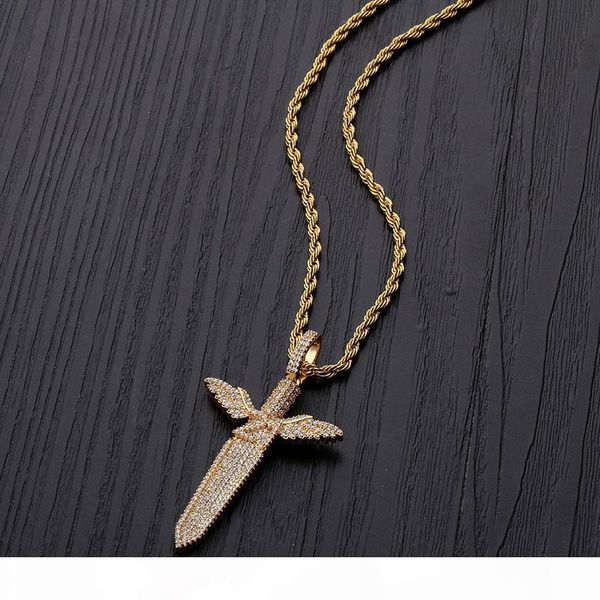 iced out sword with wings pendant necklace mens women with rope chain bling hip hop gold silver color charm chain jewelry
iced out sword with wings pendant necklace mens women with rope chain bling hip hop gold silver color charm chain jewelry
