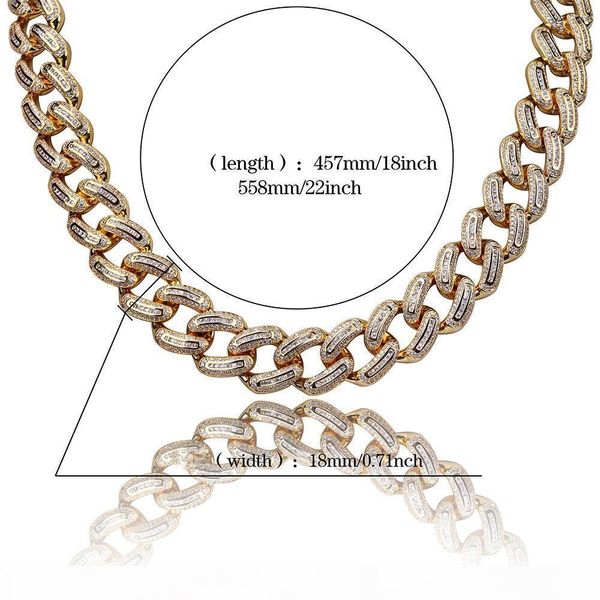 18mm width men's large cuban chain hip hop iced out full cubic zirconia necklace brass 18k gold plated jewelry, Silver
18mm width men's large cuban chain hip hop iced out full cubic zirconia necklace brass 18k gold plated jewelry, Silver