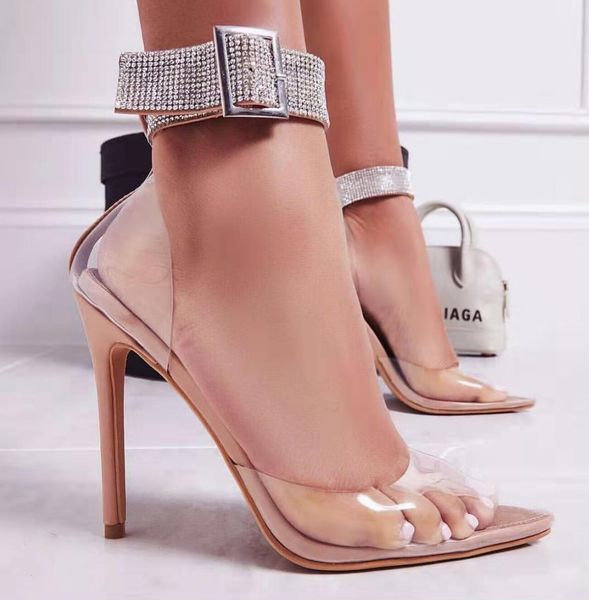 women's sandals rhinestone pointed fashion sandals high heels transparent thick with simple european and american style non-slip comfor, Black
women's sandals rhinestone pointed fashion sandals high heels transparent thick with simple european and american style non-slip comfor, Black