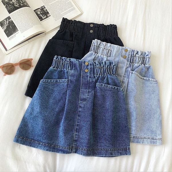 h4qko 2020 early spring new korean style double pocket workwear denim work clothes short skirt women's elastic high waist half-length a, Black
h4qko 2020 early spring new korean style double pocket workwear denim work clothes short skirt women's elastic high waist half-length a, Black