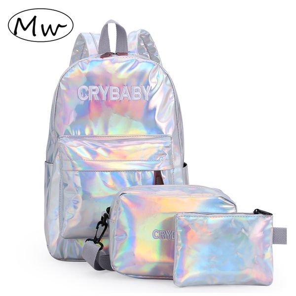 3pcs/set korean pink backpack fashion laser holographic backpack for girls embroidered letters pattern travel bags rucksack
3pcs/set korean pink backpack fashion laser holographic backpack for girls embroidered letters pattern travel bags rucksack