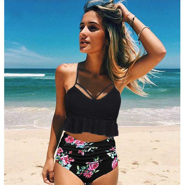 bikini set 2020 ladies vintage retro floral ruffle swimwear women high waist swim suit plus size monokini new, White;black
bikini set 2020 ladies vintage retro floral ruffle swimwear women high waist swim suit plus size monokini new, White;black