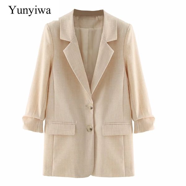 women's suits & blazers women notched collar pockets chic blazer coat office lady pleats three quarter sleeve causal stylish c521, White;black
women's suits & blazers women notched collar pockets chic blazer coat office lady pleats three quarter sleeve causal stylish c521, White;black