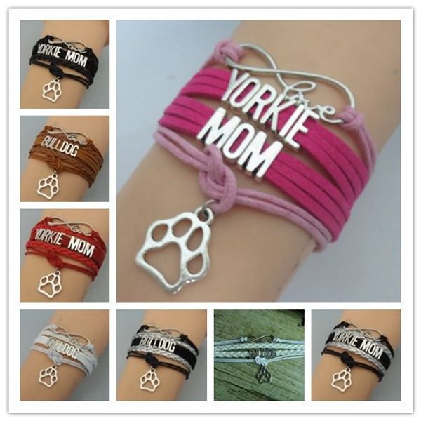 fashion pink letaher custom word yorkie mom with paw charm bracelet infinity love handmade dog or cat puppy jewelry, Golden;silver
fashion pink letaher custom word yorkie mom with paw charm bracelet infinity love handmade dog or cat puppy jewelry, Golden;silver