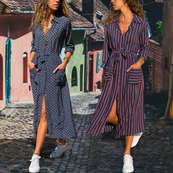 2020 new fashion striped lady shirt dress long sleeve turn down collar casual dresses pockets bandage elegant midi dress robe, Black;gray
2020 new fashion striped lady shirt dress long sleeve turn down collar casual dresses pockets bandage elegant midi dress robe, Black;gray