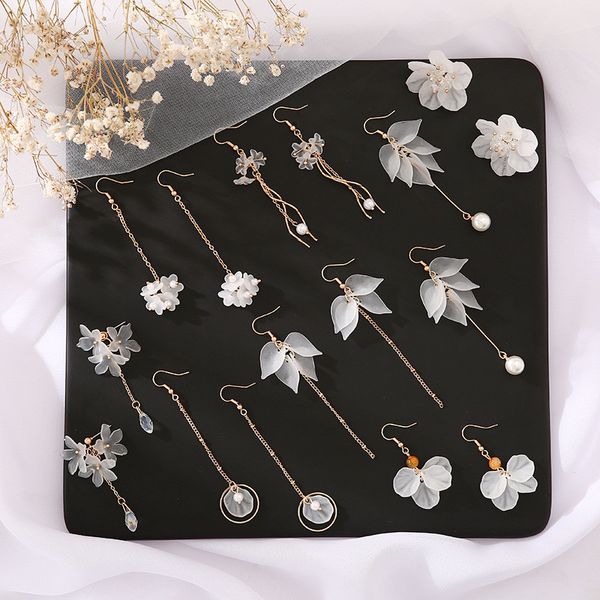 new bohemian resin flower earrings for women fashion long chain tassel dangle drop earring female statement earring, Silver
new bohemian resin flower earrings for women fashion long chain tassel dangle drop earring female statement earring, Silver