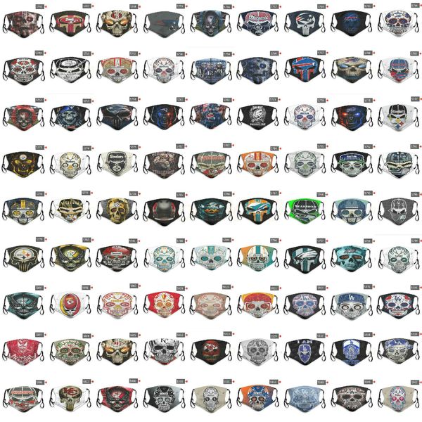 

2020 new luxury designer men and women cotton half face mask fashion all-star rugby team mask skull repeatable mask pm2.5