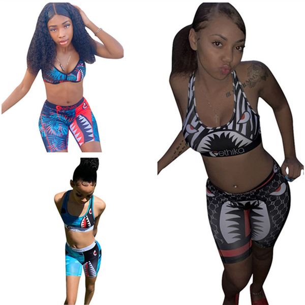 cartoon trendy letter women tracksuit shark print swimsuit sleeveless push up bra vest + shorts two piece outfits camouflage sports suit hot, White
cartoon trendy letter women tracksuit shark print swimsuit sleeveless push up bra vest + shorts two piece outfits camouflage sports suit hot, White