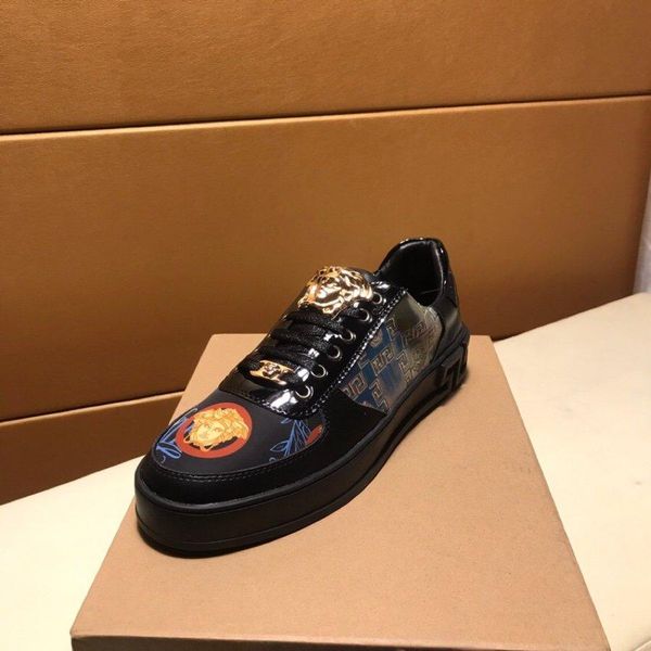 2020l high-end medusa embroidery and color matching men's leather casual low-sneakers, large size fashion lace-up sneakers, size: 3, Black
2020l high-end medusa embroidery and color matching men's leather casual low-sneakers, large size fashion lace-up sneakers, size: 3, Black