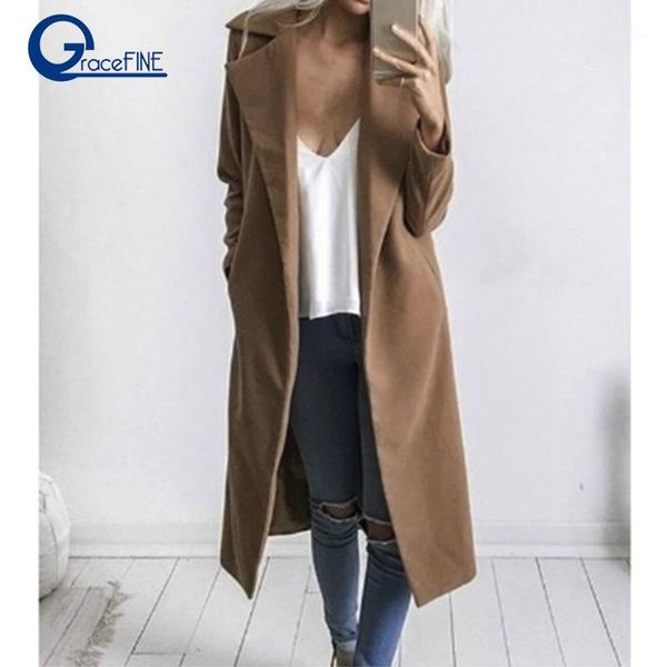 

2018 winter vintage hooded trench coat for women windbreaker long sleeve loose big size oversize women's coats female casual1, Tan;black