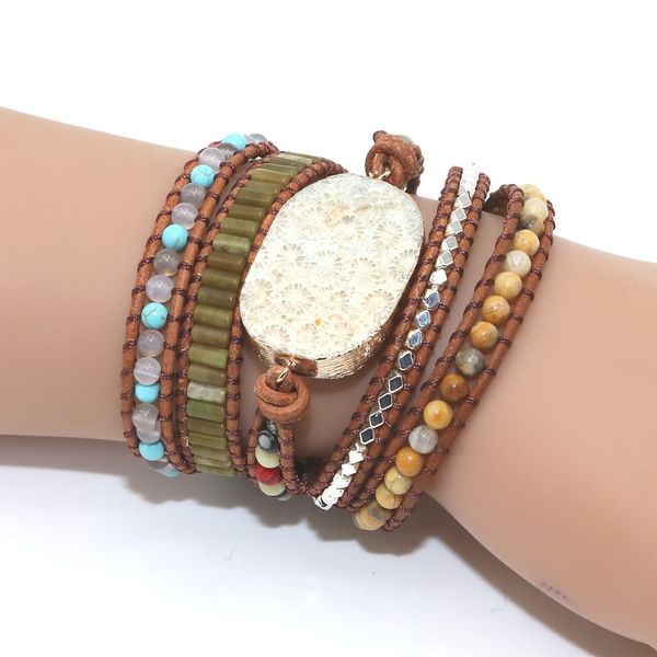 lzhlq natural stone bracelet white quartz leather wrap bracelets for women rose gems crystal beads bohemia jewelry 5 strands, Black
lzhlq natural stone bracelet white quartz leather wrap bracelets for women rose gems crystal beads bohemia jewelry 5 strands, Black