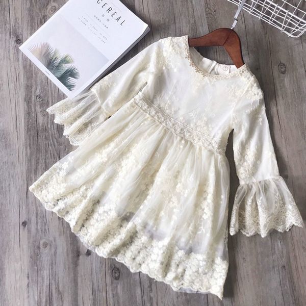 new autumn lace cinderella dress fashion flower princess dress sweet line skirt casual baby dresses, Red;yellow