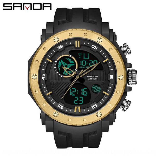 x4hhc sanda korean intelligent multi-functional luminous electronic dual-display luminous electronic watch waterproof outdoor mountaineering, Blue 
x4hhc sanda korean intelligent multi-functional luminous electronic dual-display luminous electronic watch waterproof outdoor mountaineering, Blue