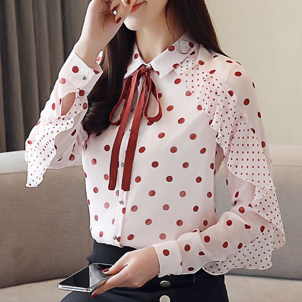 2020 autumn new korean & french women simple polka-dot casual shirt long-sleeved chiffon shirt loose coat women ing, White
2020 autumn new korean & french women simple polka-dot casual shirt long-sleeved chiffon shirt loose coat women ing, White