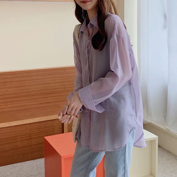 women's long-sleeved 2020 new korean style chic loose coat shirt slimming all-match basic sun-proof shirt coat for women, White
women's long-sleeved 2020 new korean style chic loose coat shirt slimming all-match basic sun-proof shirt coat for women, White