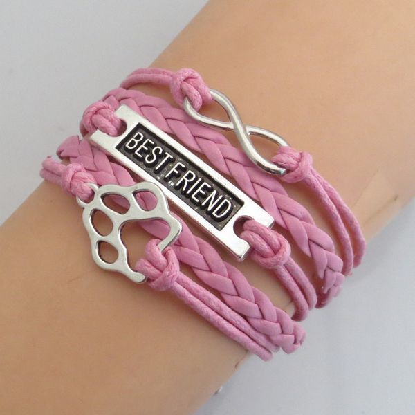 draop shipping pink wax leather bracelet handmade multilayer bear paw bracelet charm animal dog paw lover friend, Golden;silver
draop shipping pink wax leather bracelet handmade multilayer bear paw bracelet charm animal dog paw lover friend, Golden;silver