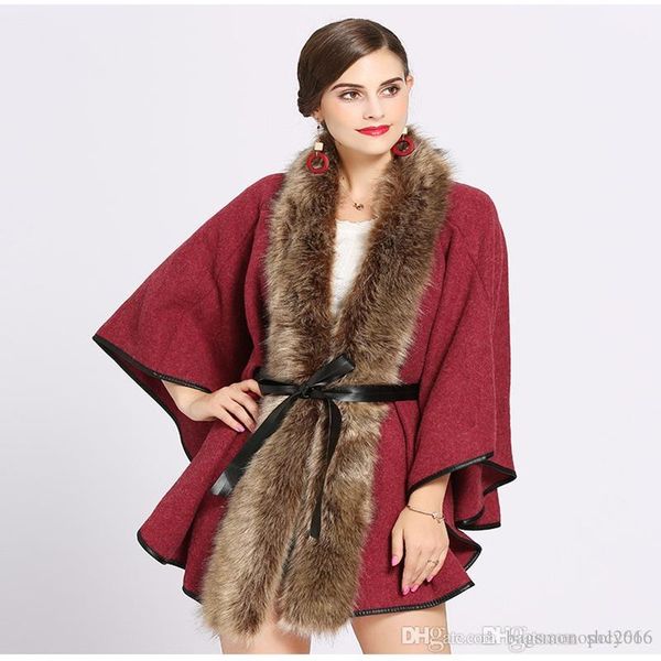 selling winter designer knitwear fashion wild bat-shaped artificial fox fur jacquard cloak cloak cardigan knit womens shawl warm jacket, Black
selling winter designer knitwear fashion wild bat-shaped artificial fox fur jacquard cloak cloak cardigan knit womens shawl warm jacket, Black