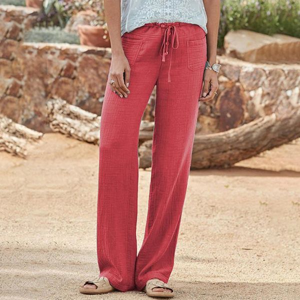 sale 2020 solid elastic high waist solid color loose trousers womens summer lace up pants soft for female lady d30, Black;white
sale 2020 solid elastic high waist solid color loose trousers womens summer lace up pants soft for female lady d30, Black;white