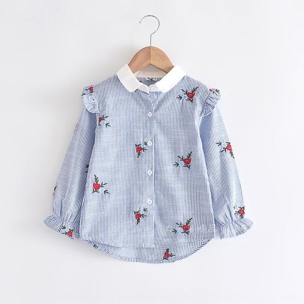0605-04 autumn 2020 new flower embroidery girl striped lapel embroidered shirt long sleeve shirt, White;black
0605-04 autumn 2020 new flower embroidery girl striped lapel embroidered shirt long sleeve shirt, White;black