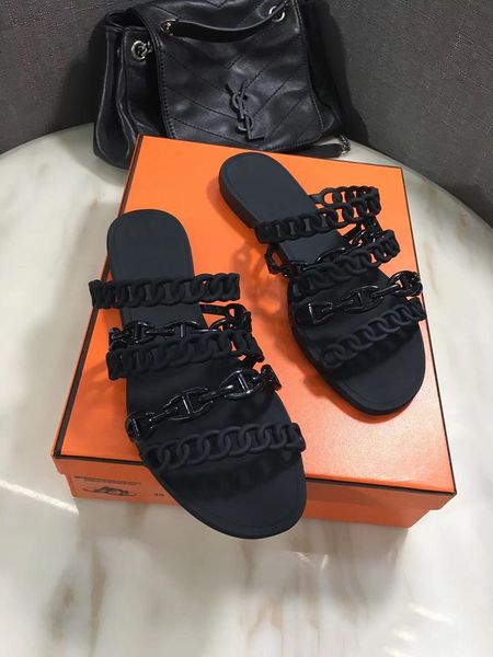 2019 fashion designer sandals with chaine d'ancre women sandals slides flat flip flops slippers party wedding sandals with box us 11, Black
2019 fashion designer sandals with chaine d'ancre women sandals slides flat flip flops slippers party wedding sandals with box us 11, Black