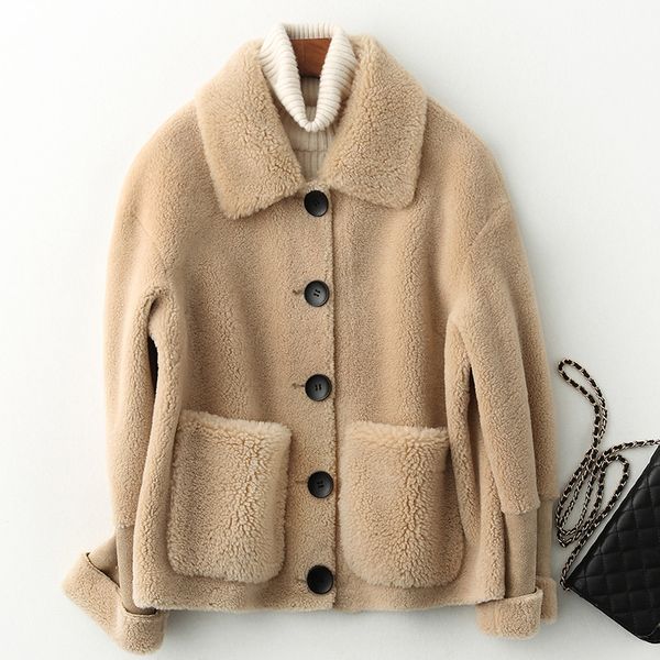 autumn and winter short sheepskin fur coat composite leather and fur in one lalambswool coat women women faux, Black
autumn and winter short sheepskin fur coat composite leather and fur in one lalambswool coat women women faux, Black