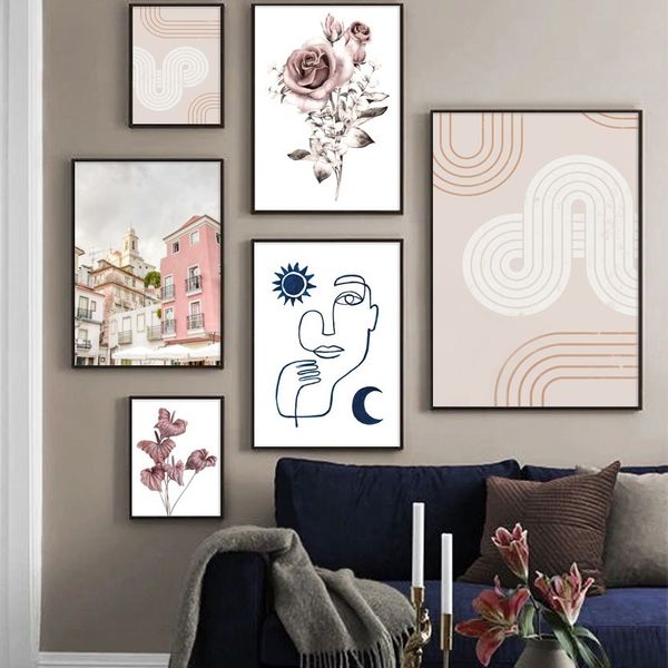 nordic poster wall art canvas painting rose flowers building face lines posters and prints wall pictures for living room decor
nordic poster wall art canvas painting rose flowers building face lines posters and prints wall pictures for living room decor