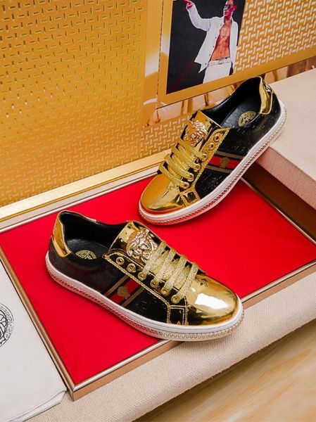 2020g limited edition medusa printed leather men's daily lace up casual shoes, high-end fashionable wild outdoor sneakers, size: 38-45, Black
2020g limited edition medusa printed leather men's daily lace up casual shoes, high-end fashionable wild outdoor sneakers, size: 38-45, Black