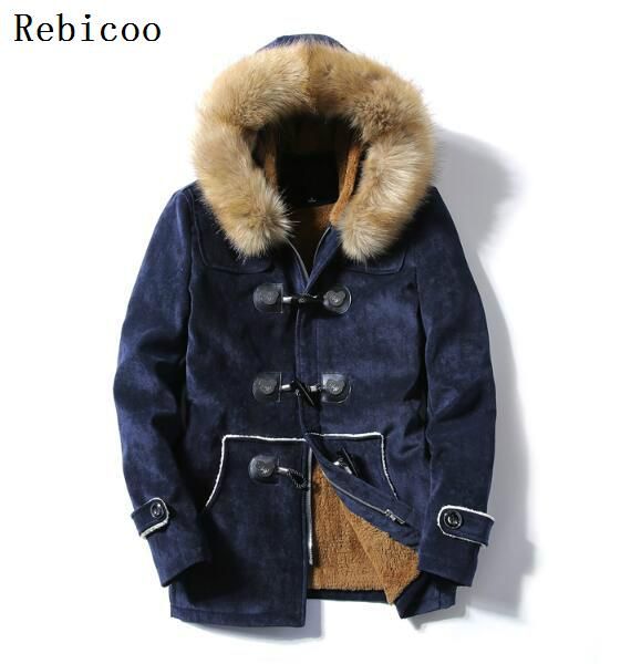 men's hooded winter jacket new men's hooded fur collar cotton quilted plus velvet warm long horn buckle man cotton coat, Black
men's hooded winter jacket new men's hooded fur collar cotton quilted plus velvet warm long horn buckle man cotton coat, Black