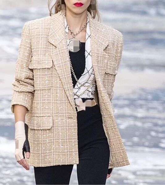 small fragrance wind tweed luxury jacket female 2020 autumn and winter new turn-down collar single-breasted jackets, Black;brown
small fragrance wind tweed luxury jacket female 2020 autumn and winter new turn-down collar single-breasted jackets, Black;brown