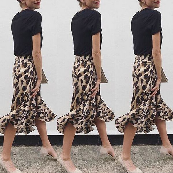 women leopard skirts split high waist dovetail ladies letter evening party club skirts female bottom, Black
women leopard skirts split high waist dovetail ladies letter evening party club skirts female bottom, Black