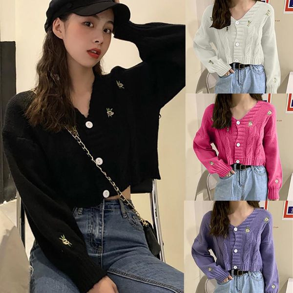 korean-style women's embroidered cardigan v-neck sweater autumn and winter knit loose casual wild ropa de mujer dropshipping #38, White
korean-style women's embroidered cardigan v-neck sweater autumn and winter knit loose casual wild ropa de mujer dropshipping #38, White