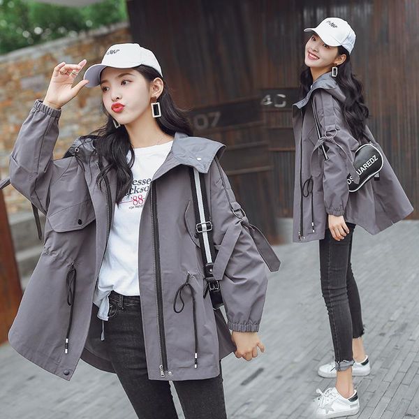 2020 new spring autumn windbreaker coat women's korean zipper loose fashion casual solid trench coat quality women's jacket w52, Tan;black
2020 new spring autumn windbreaker coat women's korean zipper loose fashion casual solid trench coat quality women's jacket w52, Tan;black