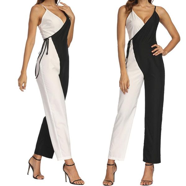 women jumpsuit patchwork sling jumpsuit summer v-neck elegant casual wide leg long pants 7.21, Black;white
women jumpsuit patchwork sling jumpsuit summer v-neck elegant casual wide leg long pants 7.21, Black;white