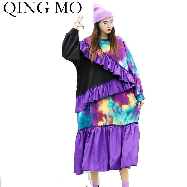 qing mo women fashionable dress 2020 women colorful tie dye dress female ruffles patchwork fashion tide zqy4761, Black;gray
qing mo women fashionable dress 2020 women colorful tie dye dress female ruffles patchwork fashion tide zqy4761, Black;gray