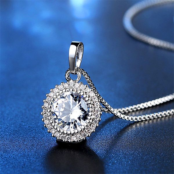 luxury female round crystal long necklace simple love wedding pendant necklace cute rose gold color necklaces for women, Silver
luxury female round crystal long necklace simple love wedding pendant necklace cute rose gold color necklaces for women, Silver