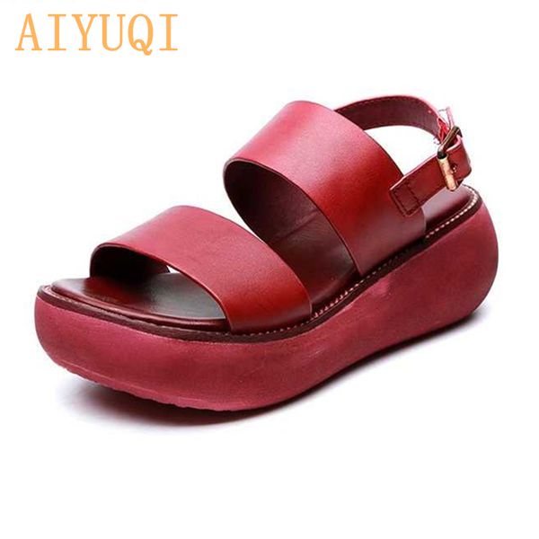 aiyuqi women sandals retro 2020 new summer women sandals genuine leather platform wedge casual footwear red shoes for, Black
aiyuqi women sandals retro 2020 new summer women sandals genuine leather platform wedge casual footwear red shoes for, Black