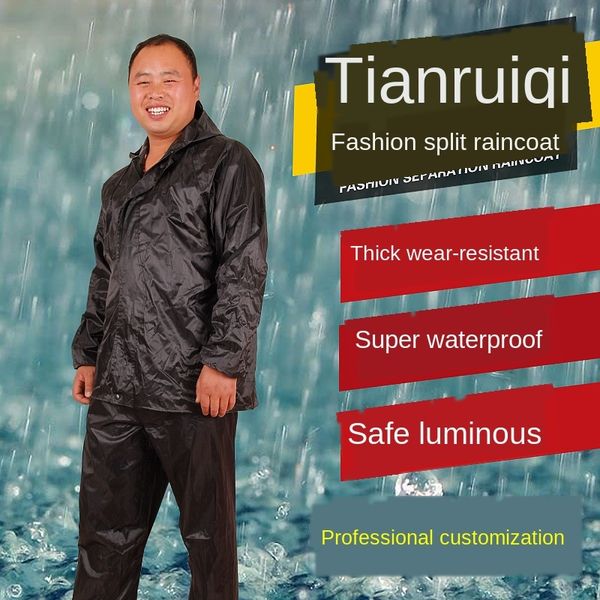 hiking raincoat protection and rain pants split single-layer suit construction site labor protection reflective raincoat, Black
hiking raincoat protection and rain pants split single-layer suit construction site labor protection reflective raincoat, Black