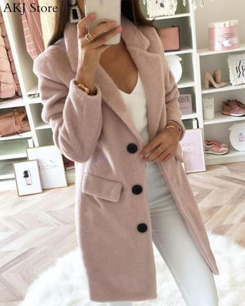 women's wool & blends women fashion autumn winter button coat ladies casual long sleeve solid workwear outwear, Black
women's wool & blends women fashion autumn winter button coat ladies casual long sleeve solid workwear outwear, Black