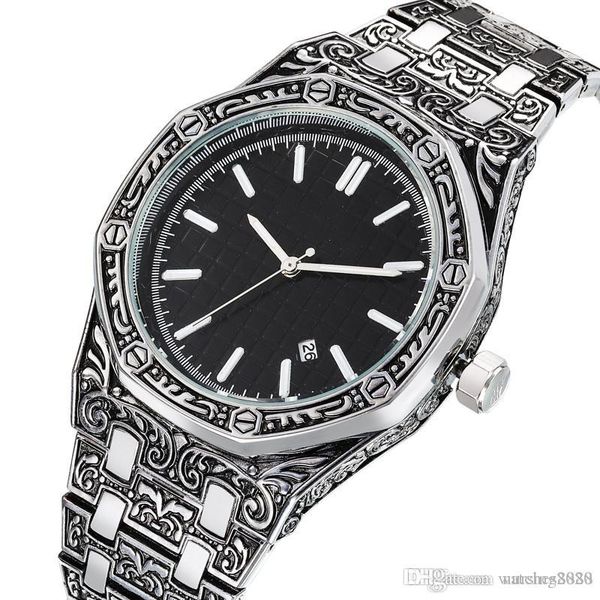 luxury mens carved watches for casual female designer luxury watch white sliver stainless steel watchband royal oak movement wristwatch date, Slivery;brown
luxury mens carved watches for casual female designer luxury watch white sliver stainless steel watchband royal oak movement wristwatch date, Slivery;brown