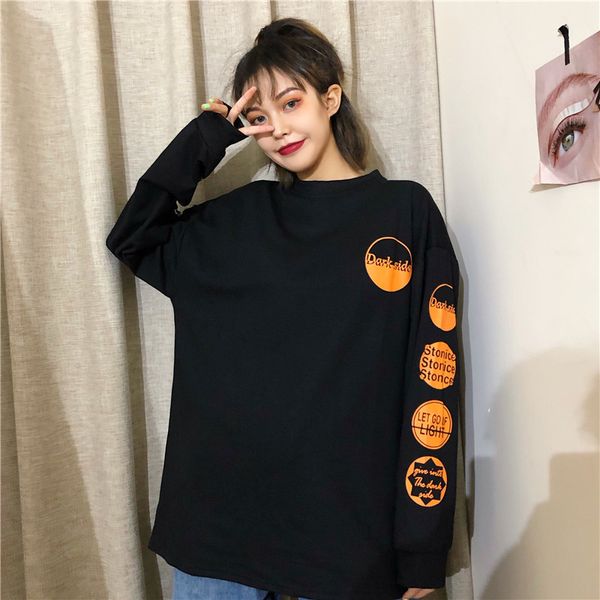 длинный рукав пуловеры кофты весна осень новый стиль корейский harajuku женская одежда модного бренда свободно печатать случайные вершины, Black
длинный рукав пуловеры кофты весна осень новый стиль корейский harajuku женская одежда модного бренда свободно печатать случайные вершины, Black