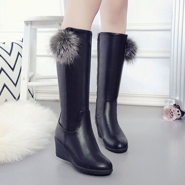 long boots women's ladies platform keep warm snow boots fashion wedges shoes woman side zipper thick-soled high-tube booties, Black
long boots women's ladies platform keep warm snow boots fashion wedges shoes woman side zipper thick-soled high-tube booties, Black