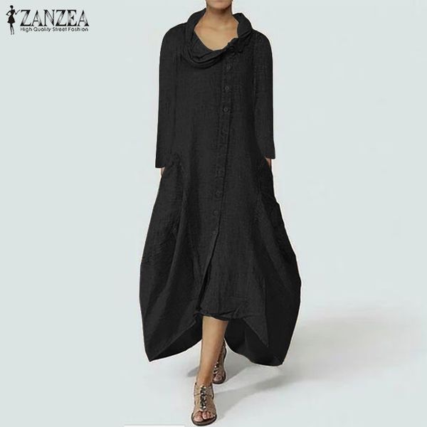 2020 zanzea women maxi long dress turtleneck long sleeve pockets dresses irregular hem vestido solid kaftan robe femme plus size, Black;gray
2020 zanzea women maxi long dress turtleneck long sleeve pockets dresses irregular hem vestido solid kaftan robe femme plus size, Black;gray