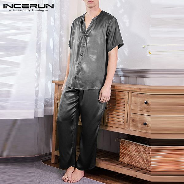 incerun повседневный homewear наборы мужская мода пижамы костюмы сплошного цвета с коротким рукавом v шеи блуза упругие мешковатые штаны 2 ш, Black;brown
incerun повседневный homewear наборы мужская мода пижамы костюмы сплошного цвета с коротким рукавом v шеи блуза упругие мешковатые штаны 2 ш, Black;brown