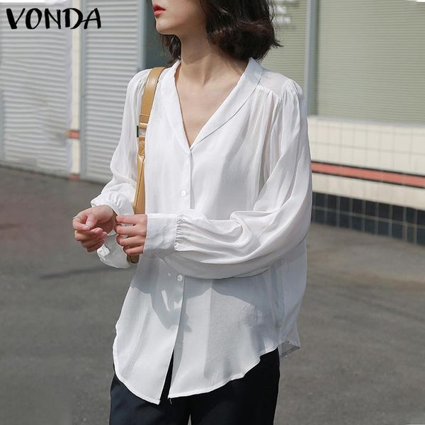 party blouses vonda 2020 women long sleeve v neck button shirts casual solid baggy blouse loose bohemian blusas femininas s-5xl, White
party blouses vonda 2020 women long sleeve v neck button shirts casual solid baggy blouse loose bohemian blusas femininas s-5xl, White