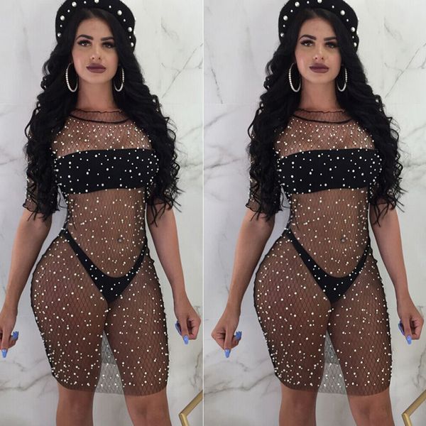 women perspective summer swimsuit swimwear beach dress cover up evening bandage party cocktail dress 2020, White;black
women perspective summer swimsuit swimwear beach dress cover up evening bandage party cocktail dress 2020, White;black