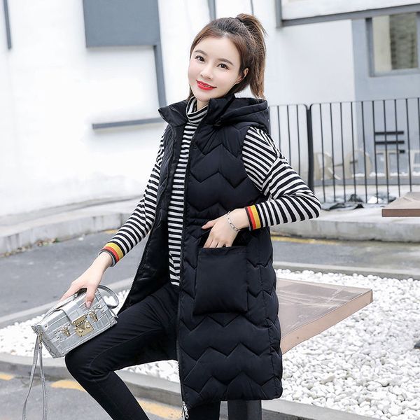casual women winter long hooded vest female zipper pocket waistcoat ladies soild color thick warm sleeveless jacket coat t104, Black;white
casual women winter long hooded vest female zipper pocket waistcoat ladies soild color thick warm sleeveless jacket coat t104, Black;white