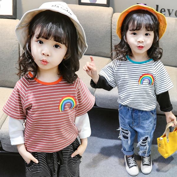 zrybw long sleeve 2020 new korean clothing small and medium-sized girls children's t-shirt children's clothing rainbow fake two-pi, Blue
zrybw long sleeve 2020 new korean clothing small and medium-sized girls children's t-shirt children's clothing rainbow fake two-pi, Blue