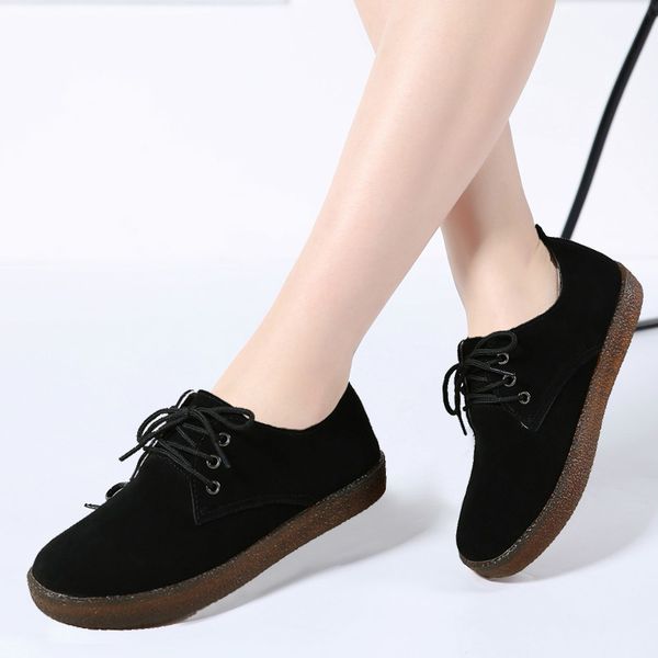 2020 autumn women sneakers oxford shoes casual flats shoes women leather suede boat round toe flats moccasins, Black
2020 autumn women sneakers oxford shoes casual flats shoes women leather suede boat round toe flats moccasins, Black