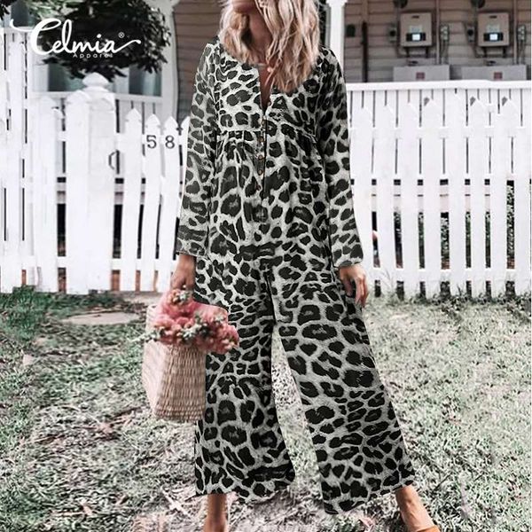 women's jumpsuits & rompers celmia wide leg long leopard sleeve women fashion autumn casual loose playsuits plus size 5xl overalls 7, Black;white
women's jumpsuits & rompers celmia wide leg long leopard sleeve women fashion autumn casual loose playsuits plus size 5xl overalls 7, Black;white