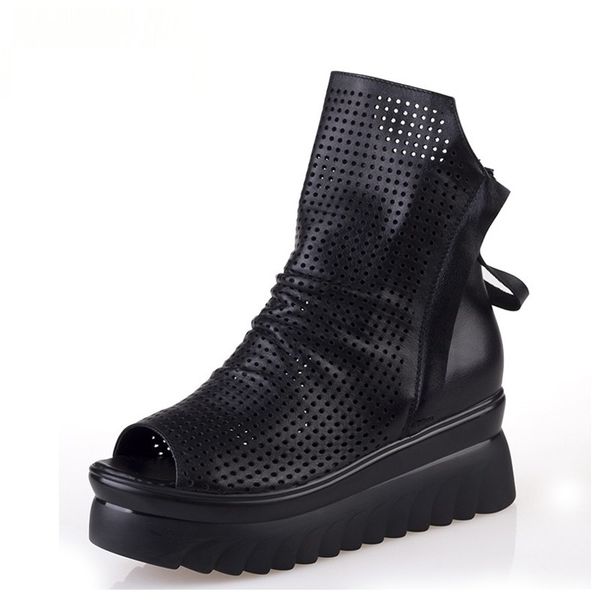 2020 summer black genuine leather ankle boots for women platform high heel wedge sandal booties summer shoes woman botas y200723
2020 summer black genuine leather ankle boots for women platform high heel wedge sandal booties summer shoes woman botas y200723